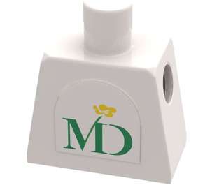 LEGO Weiß Minifig Torso ohne Arme mit MD Foods Logo Aufkleber (973)