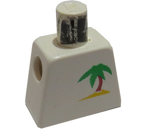 LEGO Blanc Minifigurine Torse sans bras avec Paradisa Palm Arbre dans Sand Paterne (973)