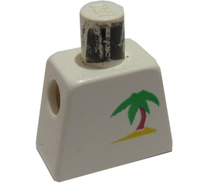 LEGO White Minifig Torso without Arms with Paradisa Palm Tree in Sand Pattern (973)