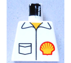 LEGO Bílá Minifigurka Trup bez paží s Shell logo (973)