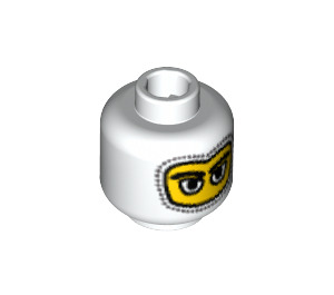 LEGO White Minifigure Head with Balaclava with Large Eyes (Safety Stud) (3626)