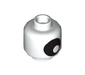 LEGO White Minifigure Head with black eye and white pupil (Recessed Solid Stud) (16430 / 19183)