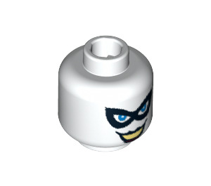 LEGO White Minifigure Head with Black Half Mask (Safety Stud) (3626 / 62978)