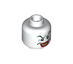 LEGO White Minifigure Head with Crow's Feet, Raised Eyebrows and Red Lip Big Grin (Safety Stud) (3626 / 56511)