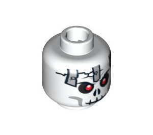 LEGO Weiß Minifigure Kopf mit Dekoration (Sicherheitsbolzen) (93902 / 94267)