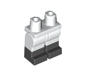 LEGO White Minifigure Hips and Legs with Black Boots (21019 / 77601)