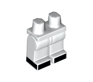 LEGO White Minifigure Hips and Legs with Black Feet (3815 / 14546)