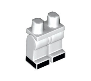 LEGO hvid Minifigur Hofter og ben med sorte fødder (3815 / 14546)