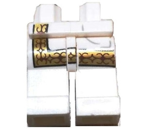 LEGO Blanc Minifigurine Hanches et jambes avec gold trim tunic (3815)