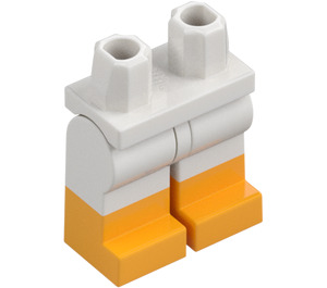 LEGO Wit Minifiguur Heupen en benen met Oranje Boots (21019 / 79690)