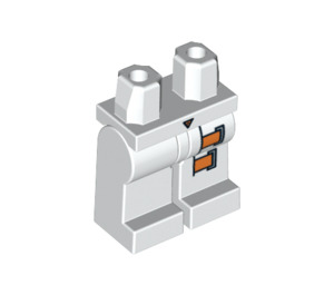 LEGO White Minifigure Hips and Legs with Orange Buckles (3815 / 63202)