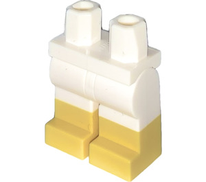 LEGO Vit Minifigur Höfter och ben med Gul Boots (21019 / 79690)