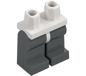 LEGO Weiß Minifigur Hüften mit Dark Stone Grau Beine (73200 / 88584)