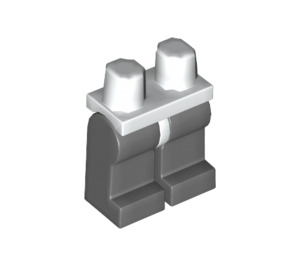 LEGO Weiß Minifigure Hüften mit Dark Stone Grau Beine (73200 / 88584)