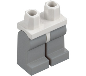 LEGO White Minifigure Hips with Medium Stone Gray Legs (73200 / 88584)