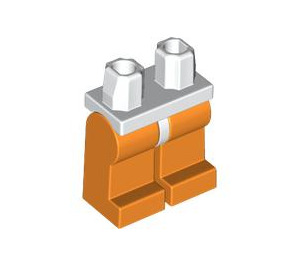 LEGO Weiß Minifigure Hüften mit Orange Beine (3815 / 73200)