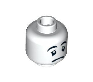 LEGO White Minifigure Mime Head with Sad Expression (Safety Stud) (3626 / 92116)