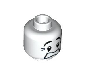 LEGO blanc Minifigure Mime Diriger avec Scared Expression (Goujon de sécurité) (3626 / 92118)