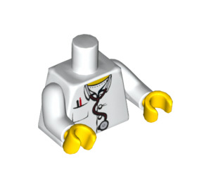 LEGO Bílá Minifigurka Trup Buttoned Košile s Pens a Stetoskop (76382 / 88585)