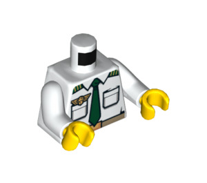 LEGO White Minifigure Torso Pilot's Shirt with Green Tie and Wings Pin (76382)