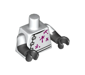 LEGO Weiß Monster Scientist Minifig Torso mit Weiß Kurz Sleeves Arme und Schwarz Hände (973 / 16360)