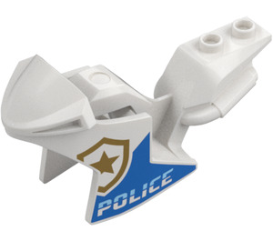 LEGO White Motorcycle Fairing with 'POLICE' and Star Logo (18895 / 67291)