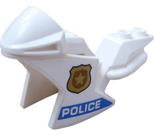 LEGO White Motorcycle Fairing with POLICE Sticker (18895)