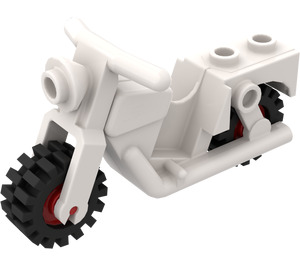 LEGO Bianco Motocicletta Old Style con Rosso Ruote