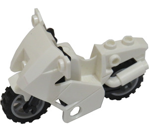 LEGO Weiß Motorrad mit Schwarz Chassis