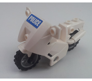 LEGO Hvit Motorcycle with Black Chassis with Sticker