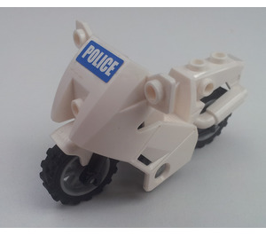 LEGO White Motorcycle with Black Chassis with Sticker