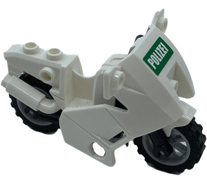 LEGO Valkoinen Motorcycle with Black Chassis with Sticker