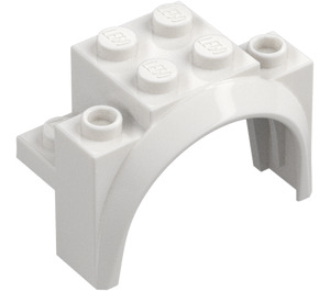 LEGO Blanc Garde-boue Brique 2 x 4 x 2.3 avec Tall Roue Arche (18974)