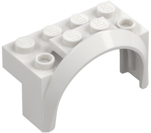 LEGO White Mudguard Brick 2 x 4 x 2 with Wheel Arch (3387)