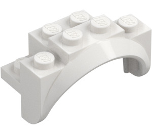 LEGO White Mudguard Brick 2 x 4 x 2 with Wheel Arch (35789)