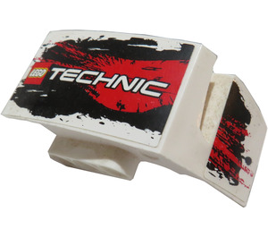 LEGO White Mudguard Panel 3 Left with 'TECHNIC' Sticker (61071)