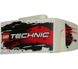 LEGO White Mudguard Panel 3 Right with 'TECHNIC' Sticker (61070)