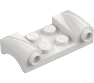 LEGO White Mudguard Plate 2 x 4 with Headlights and Curved Fenders (93590)