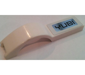 LEGO White Mudguard Tile 1 x 4.5 with 'YUBI' Right Sticker (50947)