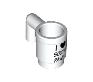 LEGO White Mug with 'I (Heart) SOUTH PAWS' (3899 / 16979)