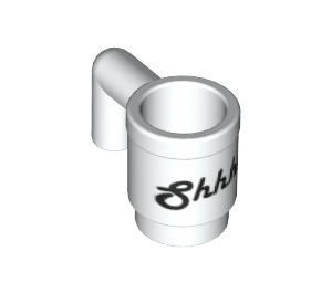 LEGO White Mug with 'Shhh!' (3899 / 13915)