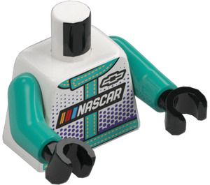 LEGO Vit NASCAR Race Förare Minifigur Kropp (973)