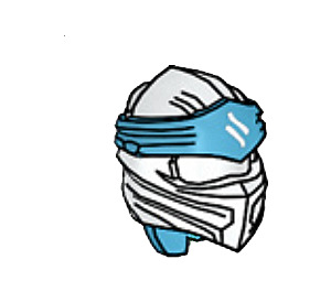 LEGO White Ninjago Wrap with Medium Azure Headband and White Ninjago Logogram