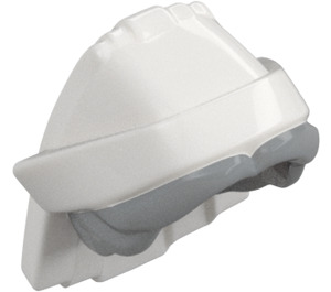 LEGO White Nursing Hat with Medium Stone Gray Hair (80834)