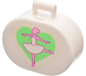 LEGO White Oval Case with Handle with Ballerina Sticker (6203)