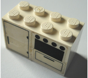 LEGO White Oven and Fridge Stickered Assembly