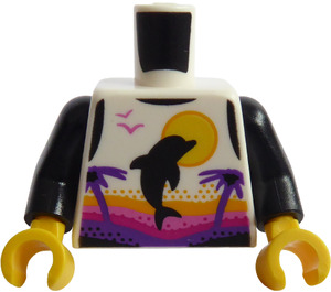 LEGO White Paddle Surfer Torso (973)