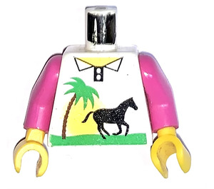 LEGO White Palmtree and Horse Shirt Torso (973)