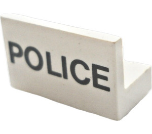 LEGO White Panel 1 x 2 x 1 with Police with Square Corners (4865)