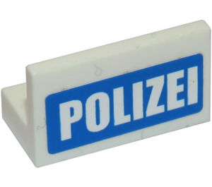 LEGO White Panel 1 x 2 x 1 with Polizei Sticker with Square Corners (4865)